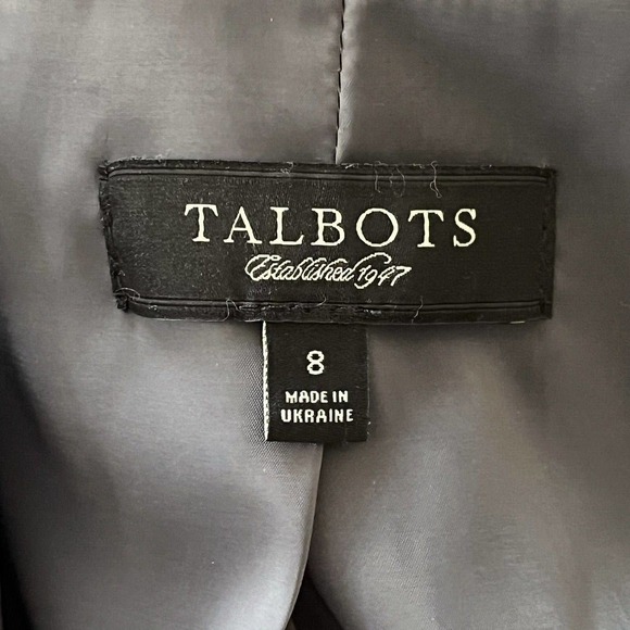 Talbots Woman Size 8 Blazer Jacket Doubled Breasted Wool Stretch Career Gray - Picture 9 of 11
